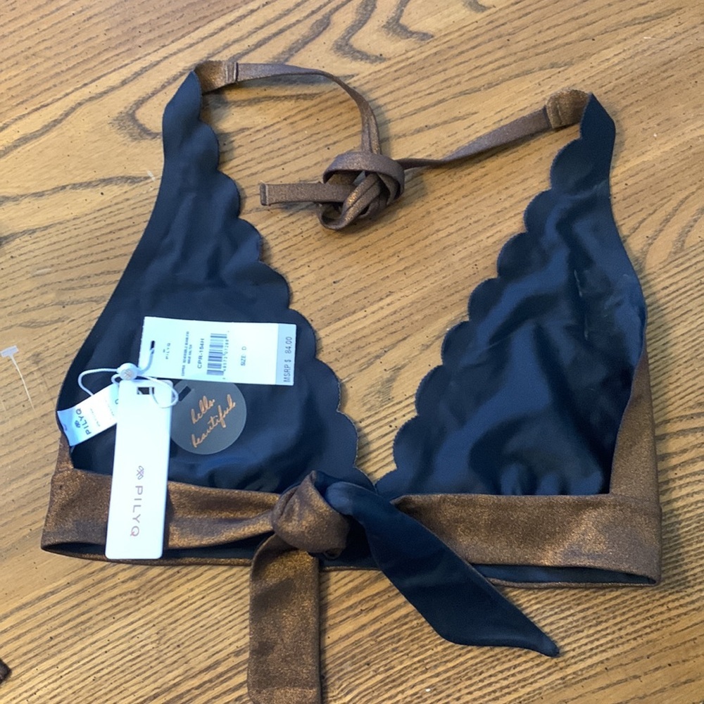 NWT $84 Reversible Wave Halter Bikini Top - Picture 8 of 8